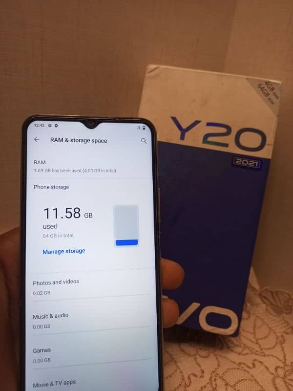 vivo y20 64gb Ram 2