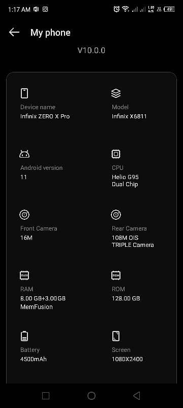 Infinix zero x pro 6