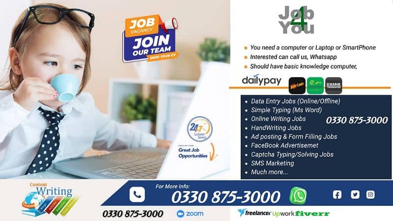 Home based jobs opportunity for male and female 0