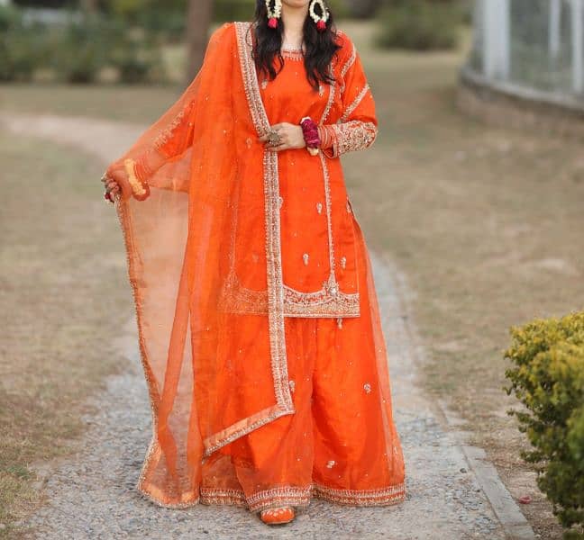 Mehndi Dress(Shirt,Duapata,Sharara) 0