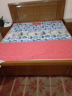 Bed for sale with side tables and mattress