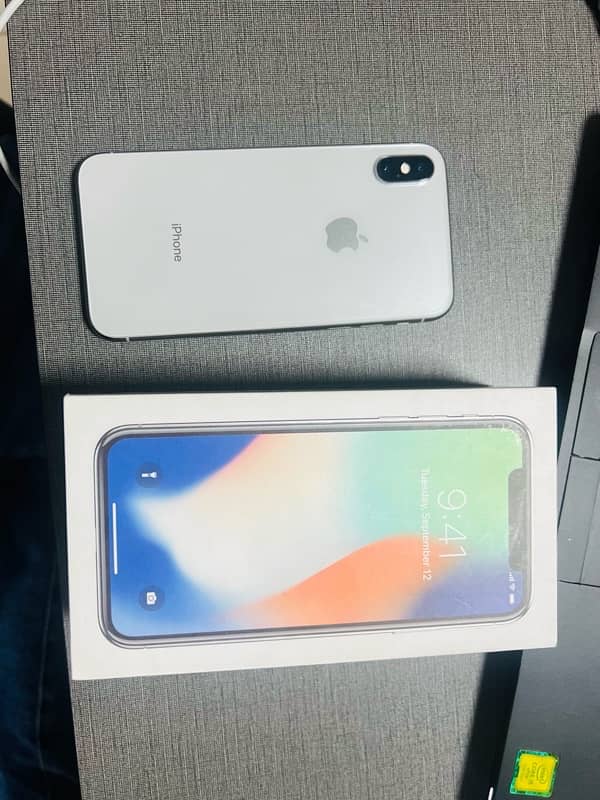 Iphone x 64 gb pta with box and charger 1