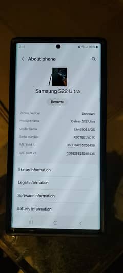 Samsung Galaxy S22 Ultra 128Gb Non pta