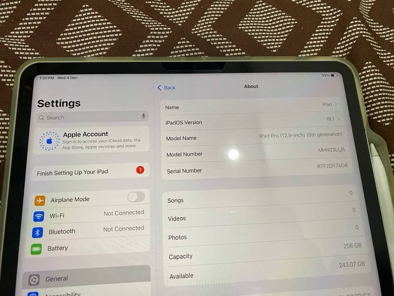 iPad Pro 12.9” M1 5th Gen Wi-Fi 256GB 3