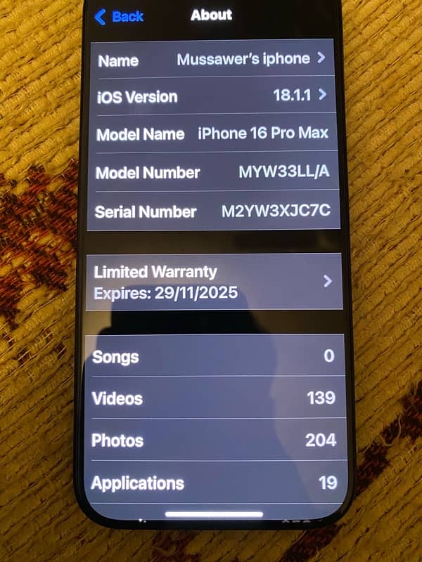 Iphone 16 pro max jv 256 GB 5