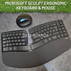 Microsoft Ergonomic Sculpt Keyboard & Mouse Palm Rest Comfortable Arc