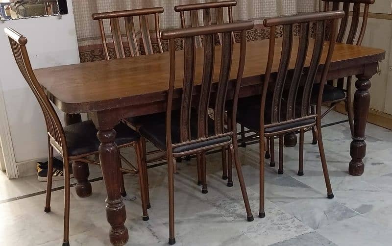 DINNING TABLE WITH SIX CHAIRS 0