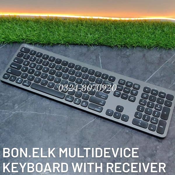 Bonelk Bluetooth Multidevice Wireless Keyboard Grey like Apple Magic 2 0