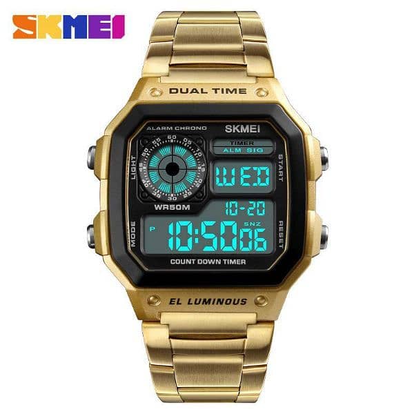 Men's Trend Square - Digital Chrono Waterproof Watch 5