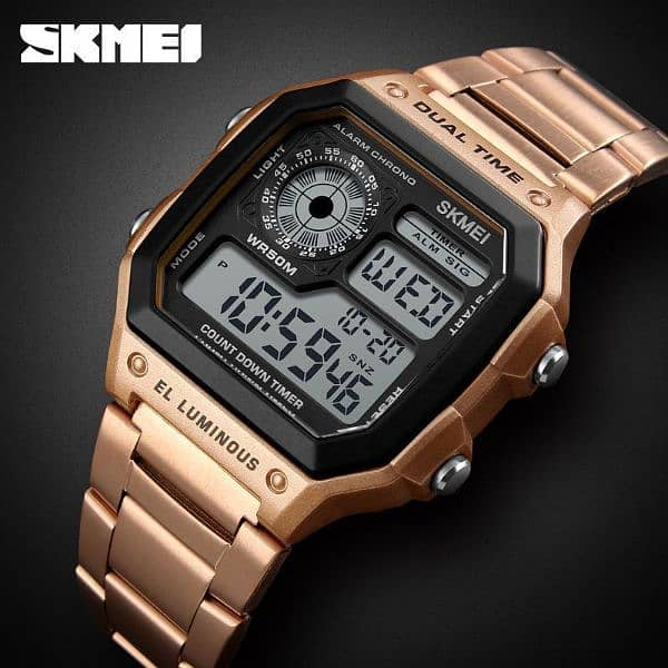 Men's Trend Square - Digital Chrono Waterproof Watch 6