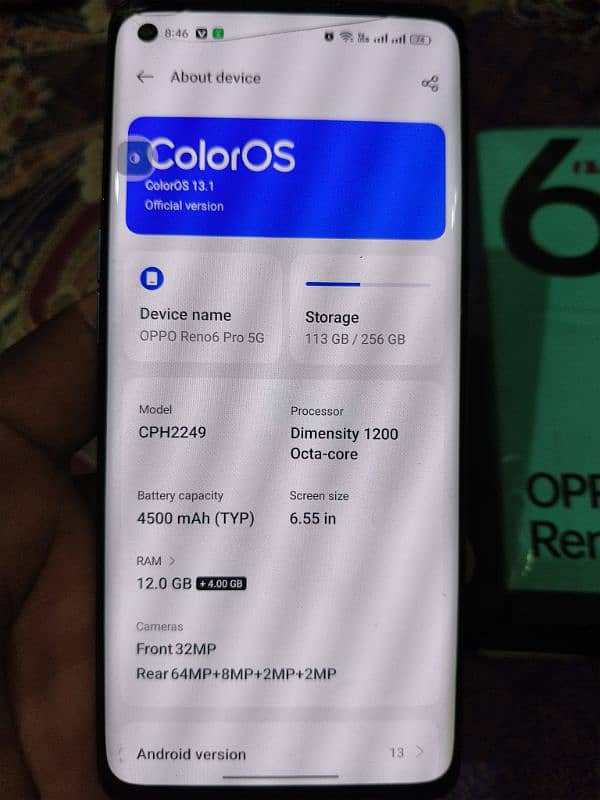 OPPO RENO 6 PRO 5G 12/256GB WITH BOX 7