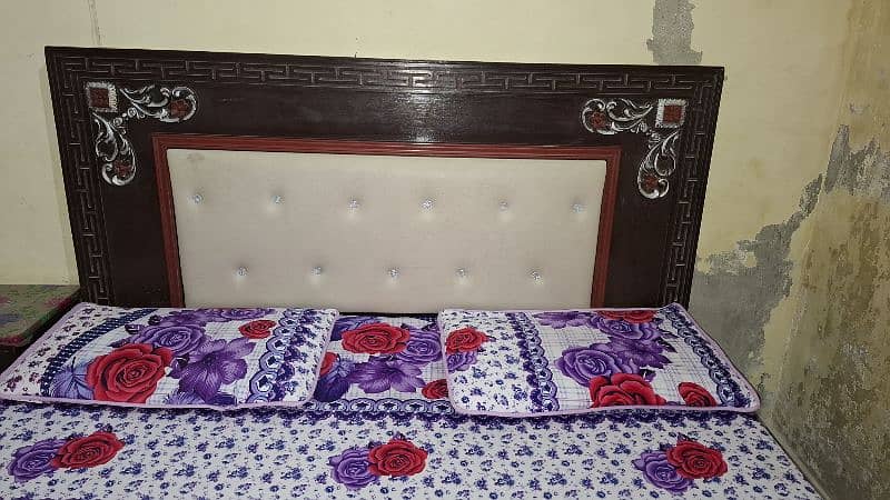 beautiful wooden bed with side table and dressing 1