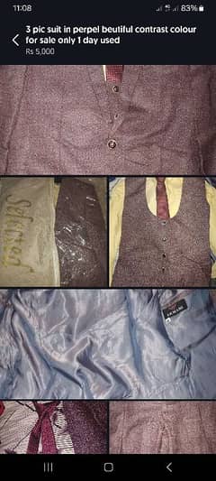 3 piece suit for groom in new condition 1 time used