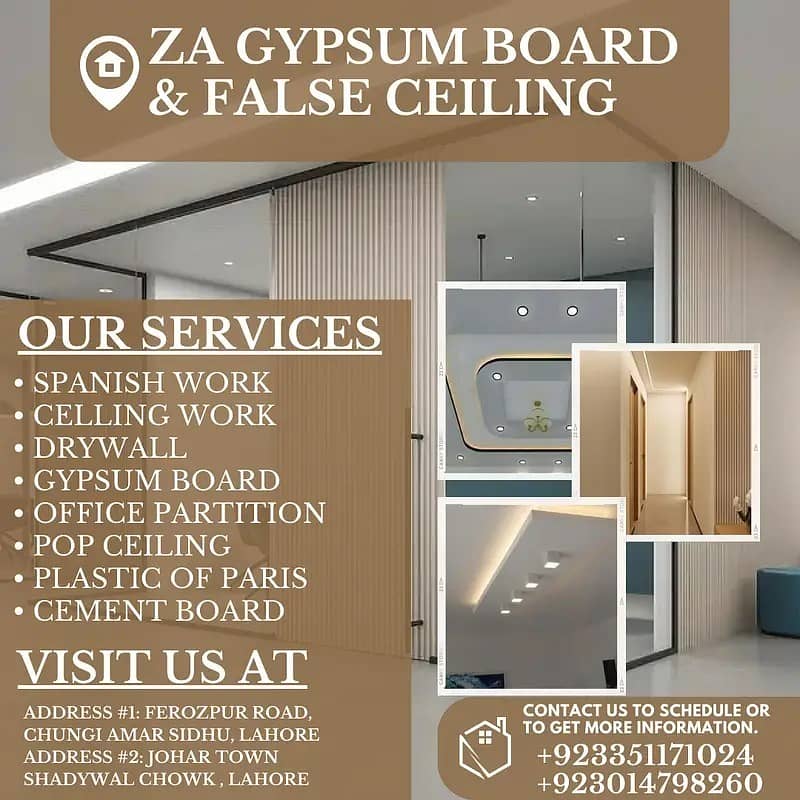 drywall/gypsum board partition/office partition/false ceiling working 9