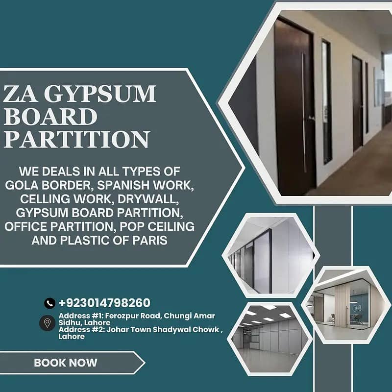 gypsum board partition/ceiling/glass partition/home interior working 14