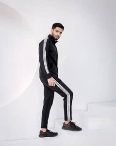 Mens Micro Fleece Zipper Tracksuit , 2pcs Classic Black