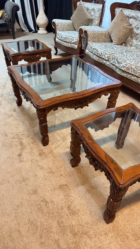 center table chinoti 3 set | solid wood table 4