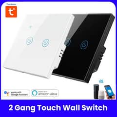 Wifi switch 2 Gang smart Tuya home automation Switch plate touch