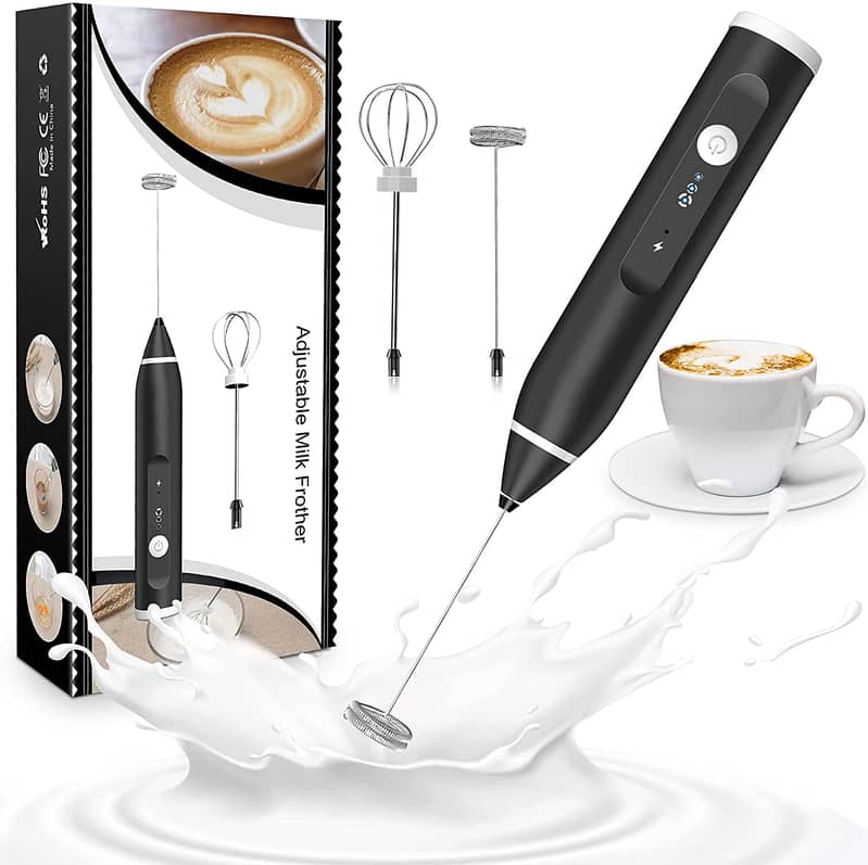 Electric Coffee Mixer Rechargeable  Frother 3Speed Adjustable Blender 0