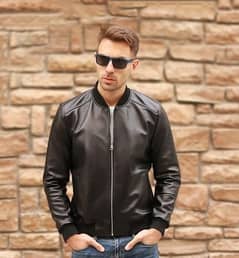 Motorbike Biker Leather Jacket  For Men  Bomber