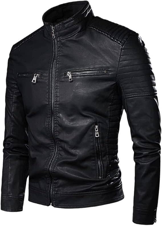 Motorbike Biker Leather Jacket  For Men  Bomber 1