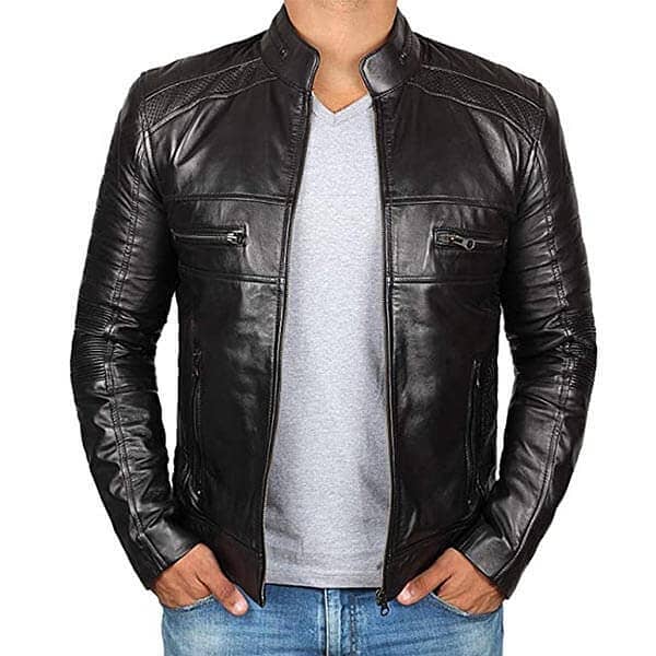 Motorbike Biker Leather Jacket  For Men  Bomber 2