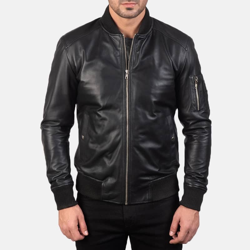 Motorbike Biker Leather Jacket  For Men  Bomber 3