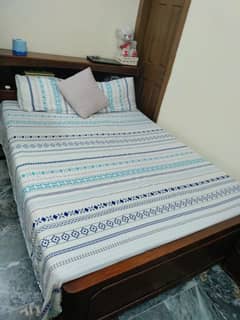 Double bed with side tables working condition