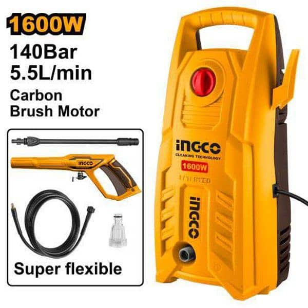 New) INGCO industrial High Pressure Car Washer - 140 Bar, Copper Motor 0