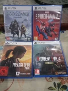 Spiderman 2,God of War Ragnarok,Resident Evil 4,The Last of Us 1, Ps5