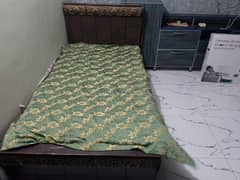 single bed with mattress