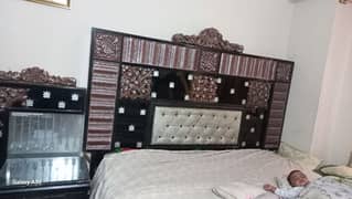 King bed with mattress  with corner with dressing table