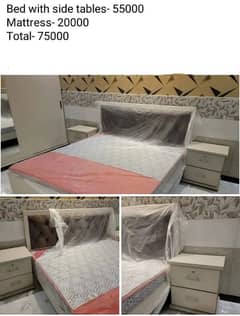 Bed with side tables