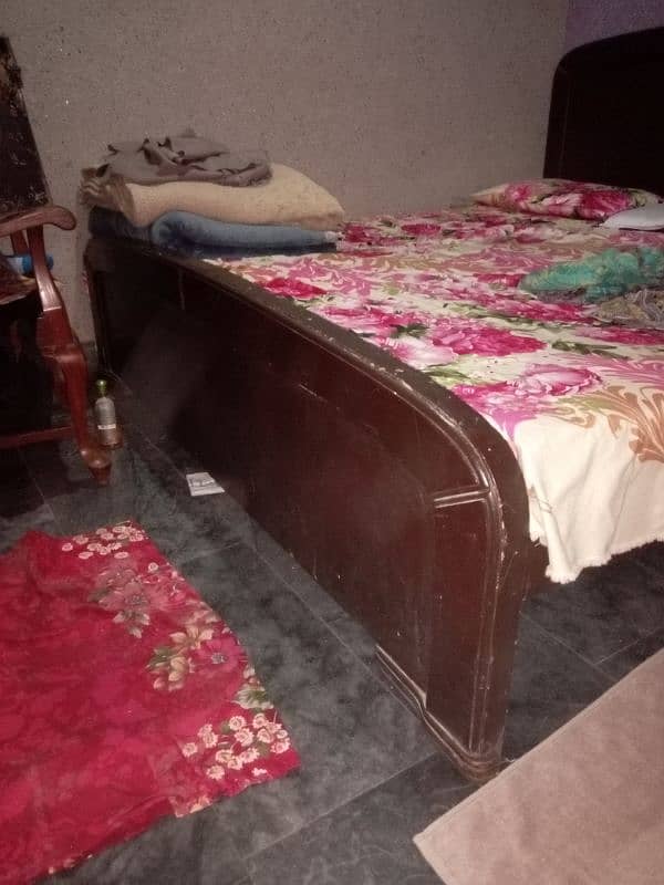 Wooden Double Bed, With Mattress For Sale,03006587680 2