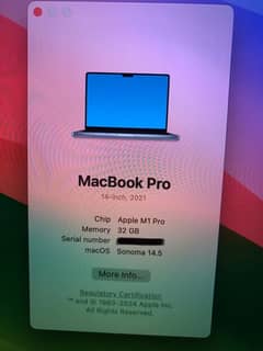 Apple MacBook Pro M1. . 2021/14”/32gb For sale