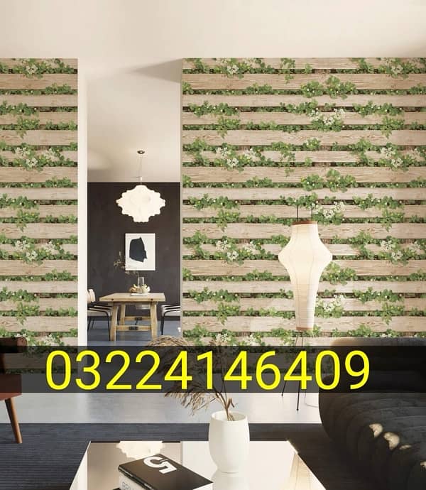 Fluted Wall panels, Wallpaper, Window blinds, Wooden Floors . 4