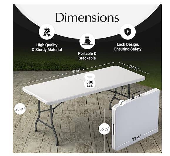 Folding Table - 6ft - Good quality - Imported from UK 2