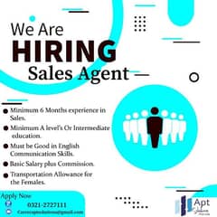 Our Excellent Company urgent hiring Sales Person Male & Female