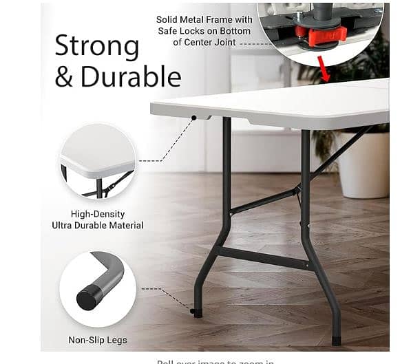 Folding Table - 6ft - Good quality - Imported from UK 3