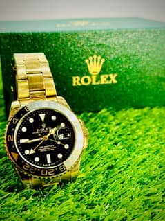 Rolex gold with Black Dial watch available