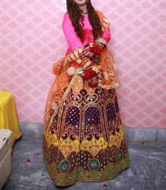 mehandi heavy lehenga