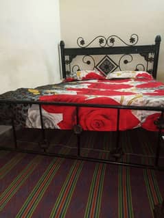 King Size Iron Bed  with spring Mattress