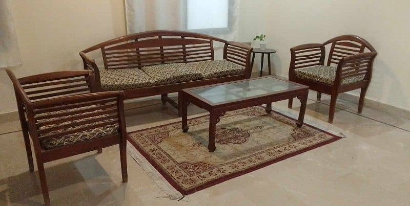 5 seater sofa set pure wooden with foam and without table 0