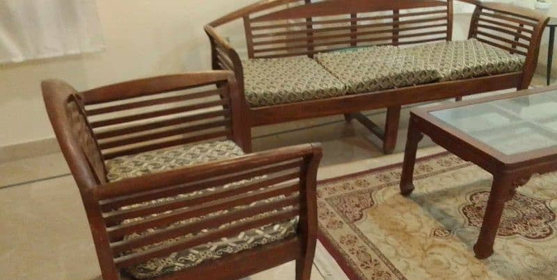 5 seater sofa set pure wooden with foam and without table 1