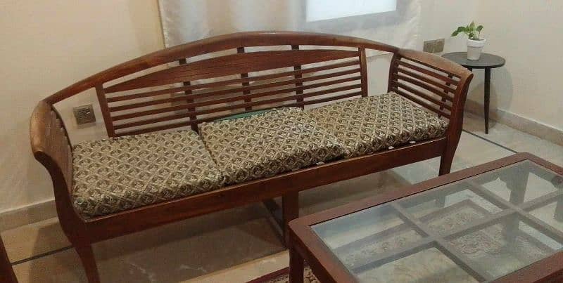 5 seater sofa set pure wooden with foam and without table 3