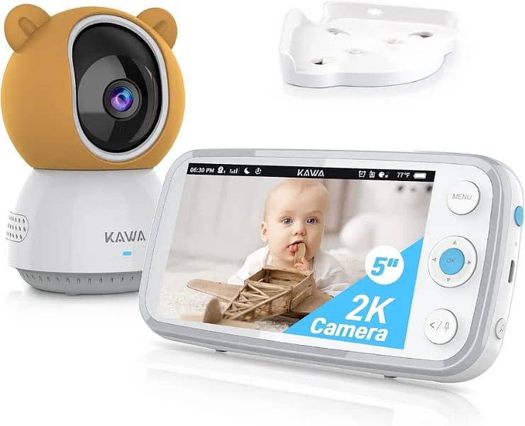 KAWA Baby Monitor, 2K QHD 5'' Video Baby Monitor with Camera and Audio 1