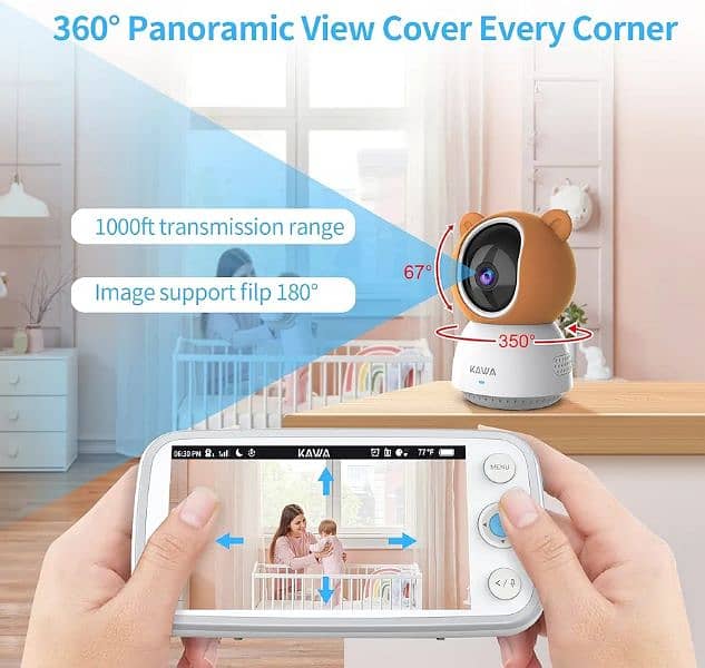 KAWA Baby Monitor, 2K QHD 5'' Video Baby Monitor with Camera and Audio 5