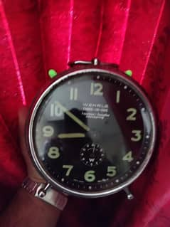 Antique Germany Werhle vintage table clock Alarm brass Redium 3in1