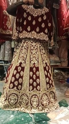 Bridal Velvet Maroon Lehnga Choli