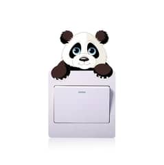 1pc Panda Switch Sticker, Removable Wall Sticker For Living Room